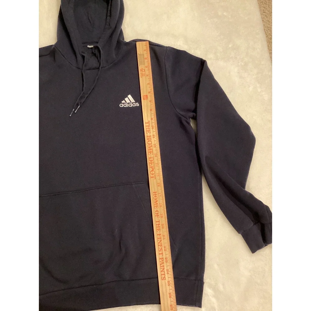 Adidas Hoodie Navy Blue Logo Pocket‎ Men Casual Athletic Size L
